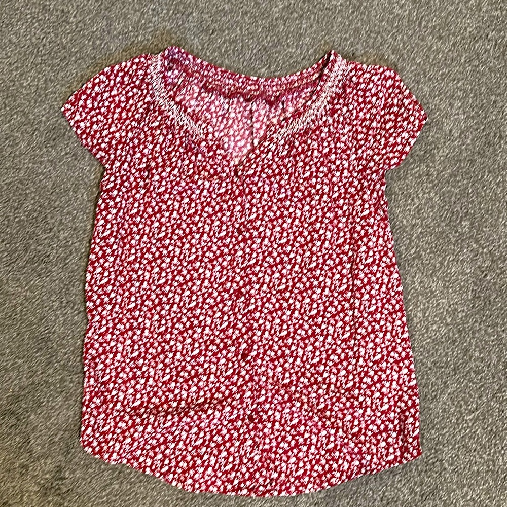 Ditsy Floral Short Sleeve Button Top